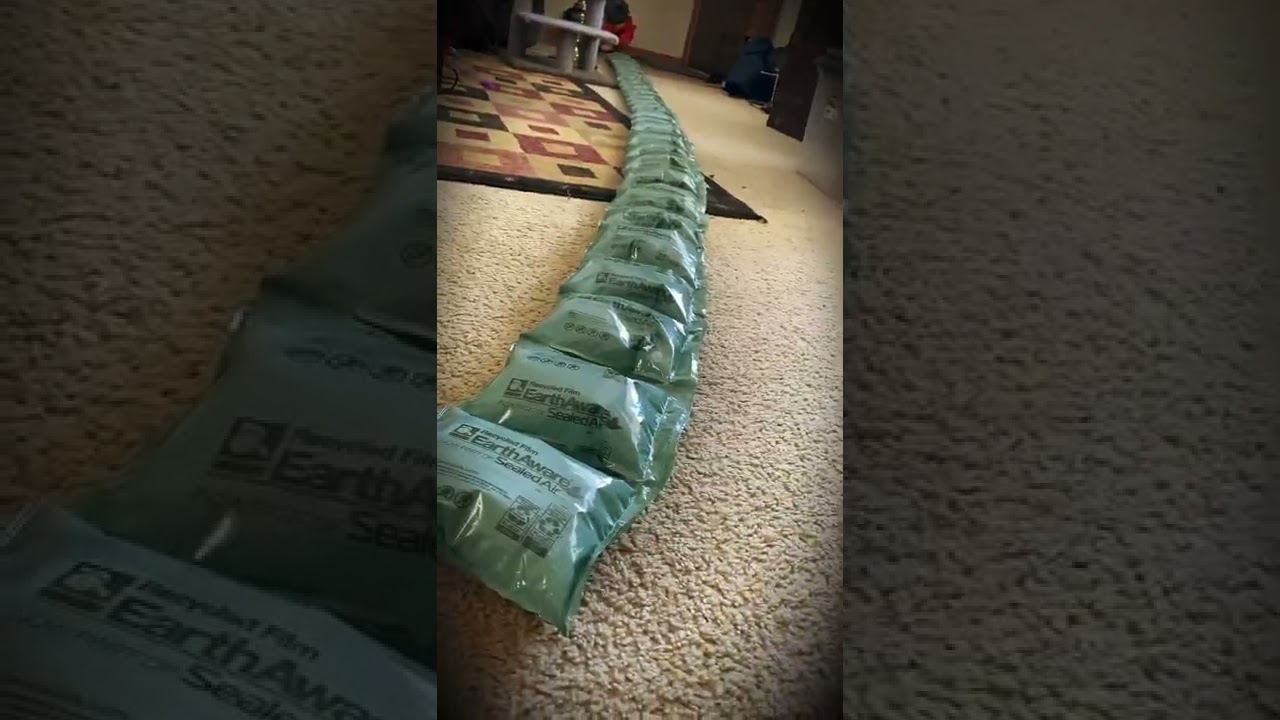 Long strip of packing bags !