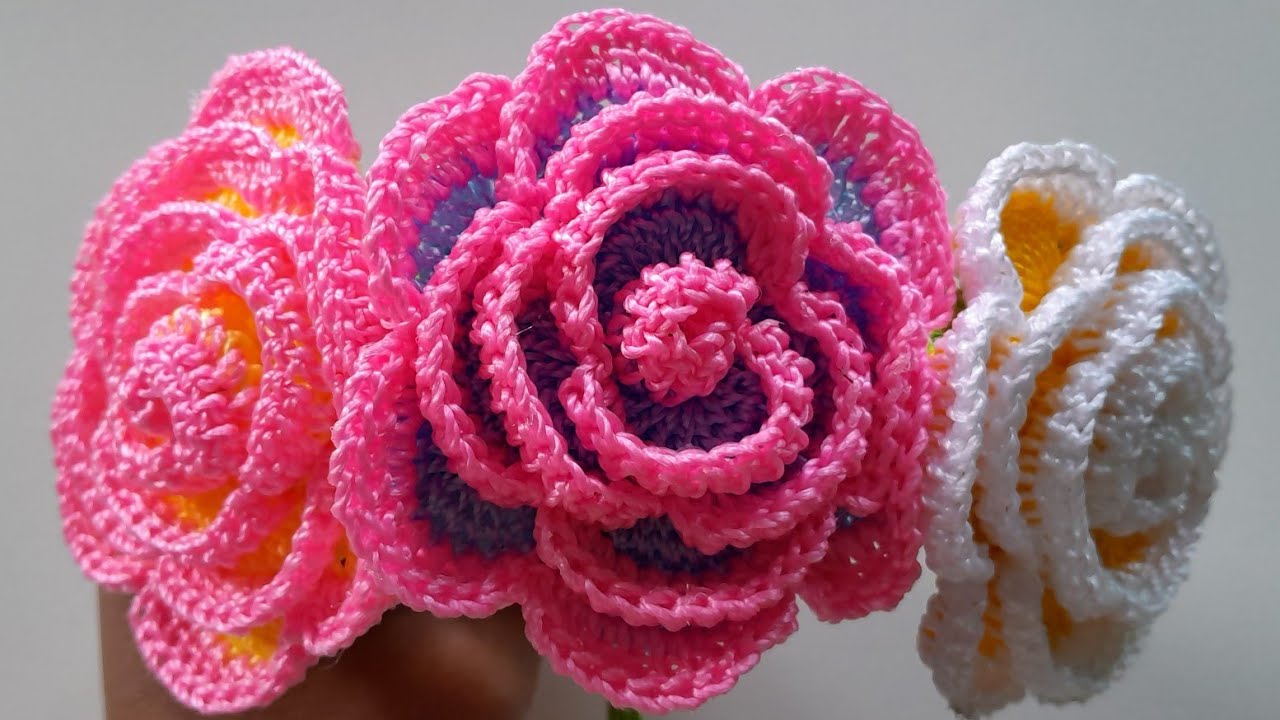 ROSAS DE CROCHÊ PASSO A PASSO FÁCIL E RÁPIDA DE FAZER 🌹🌹 - YouTube