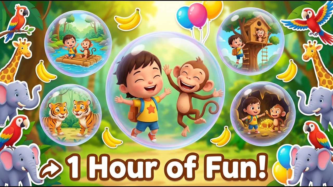 Kiko and the  Monkey 2026🐵🍌 Banana Balloon Adventure! | Fun Kids Cartoon Song