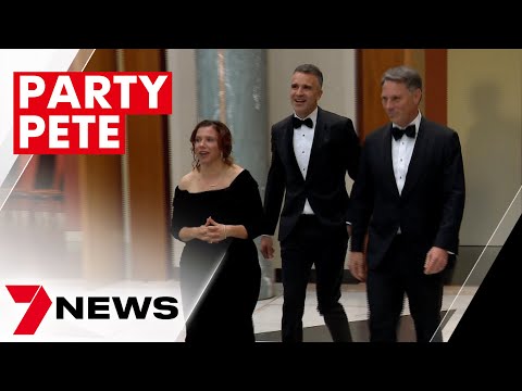 Peter malinauskas dubbed 'party pete' after leaving parliament for glitzy canberra ball | 7news