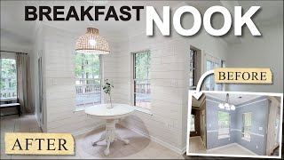 Breakfast Nook Transformation • Inexpensive Faux Shiplap Wall • Painting Furniture • DIY • IKEA Haul