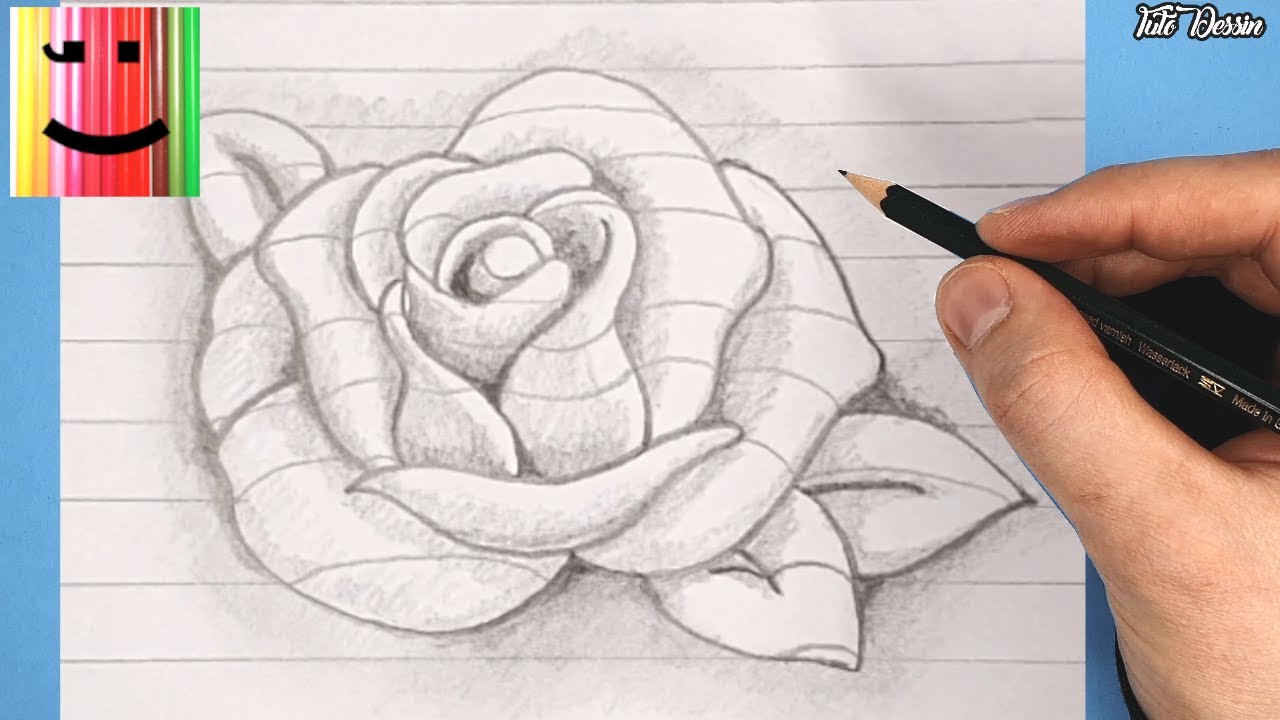 Comment Dessiner Une Rose En 3d Tuto Dessin Youtube