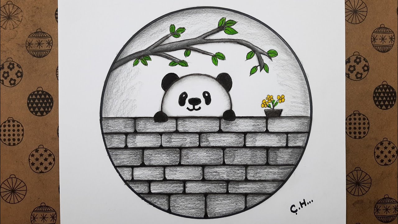 Kolay Daire İçinde Panda ve Manzara Çizimi Adım Adım Nasıl Çizilir Kolay Daire İçinde Panda ve Manzara Çizimi Adım Adım Nasıl Çizilir