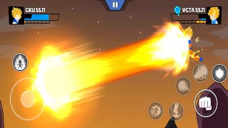 Stick Fighter: Legendary Dragon Battle - Guko SSJ1 Vs Vegeta SSJ1 #androidgameplay #ios screenshot 4