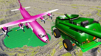 Throwing Cars At Purple WOWAir Airplane Leap Of Death -  BeamNG.Drive