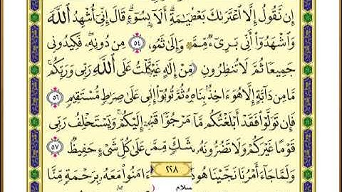 الصفحة ( 228) من القرآن الكريم سورة هود _ مصحف التقسيم الموضوعي _