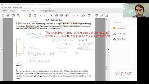 AP Calculus AB: Section 3.7 (Optimization)