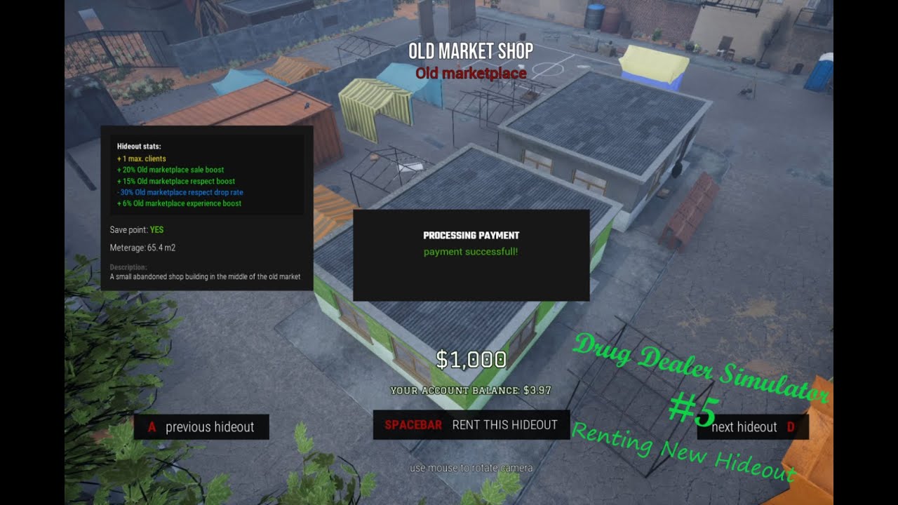 Renting new HIDEOUT!  | Drug Dealer Simulator Gameplay S2-E5