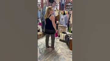 Cute Black Tank With Stretchy Plaid Pants July 27 2022 