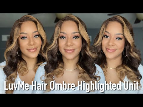 LuvMe Hair Limited Design Ombre Highlighted Blonde Unit  Glueless  Pre Styled