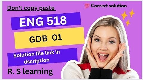 Eng 518 gdb 1 solution nov 2023 |gdb solution Eng518 gdb correct solution 🥀 file download #gdbz
