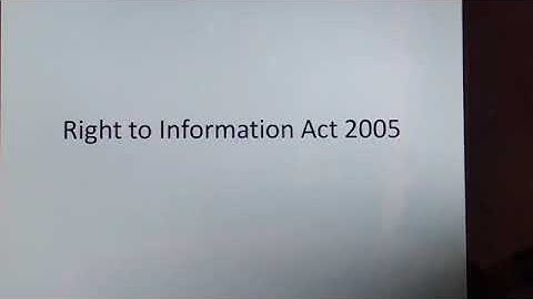 RTI Act 2005 ( Part 1 )
