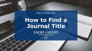 How to Find a Journal Title