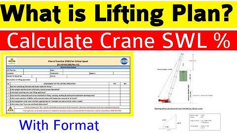 What is Lifting Plan ॥ How to fill lifting plan format for crane ॥ How To Calculate Crane SWL %
