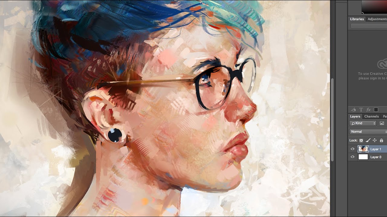 Blue Hair - Painting a Digital Portrait in Photoshop - YouTube