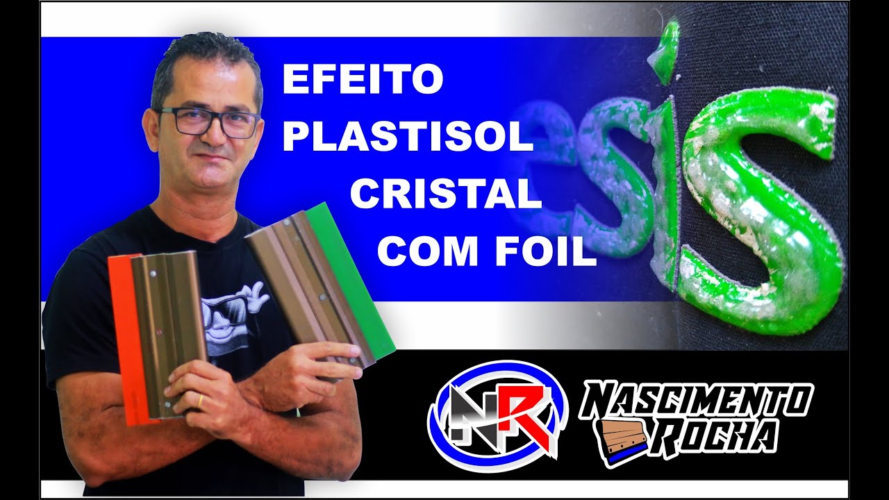 ESTAMPA EM RELEVO COM PLASTISOL CRISTAL E FOIL BATIDO