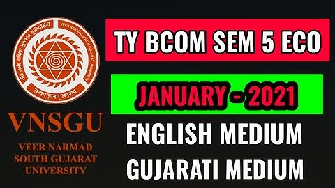 VNSGU TY Bcom SEM 5 ECO Paper JANUARY 2021 || Ty bcom Sem 5 Eco  || VNSGU SEM 5 || SUNIL SIR