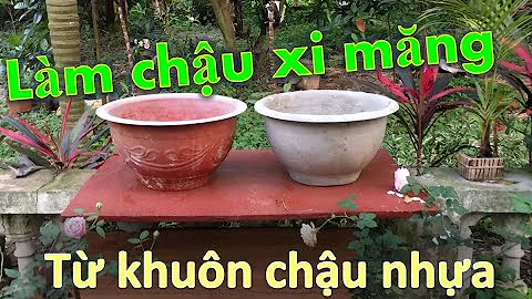 วิธีทำกระถางปูนซิเมนต์ง่ายๆด้วยแม่พิมพ์กระถางพลาสติก_Easy Making Cement Pots#QuynhLien