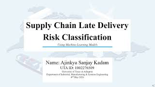 Supply Chain Late Delivery Risk Classification Using Machine Learning