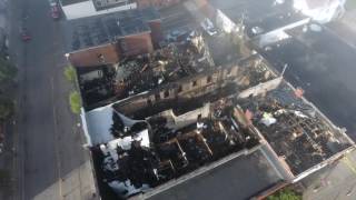 Aerial 4K Drone Video - Fire Damage South Fourth Street, Martins Ferry, Ohio