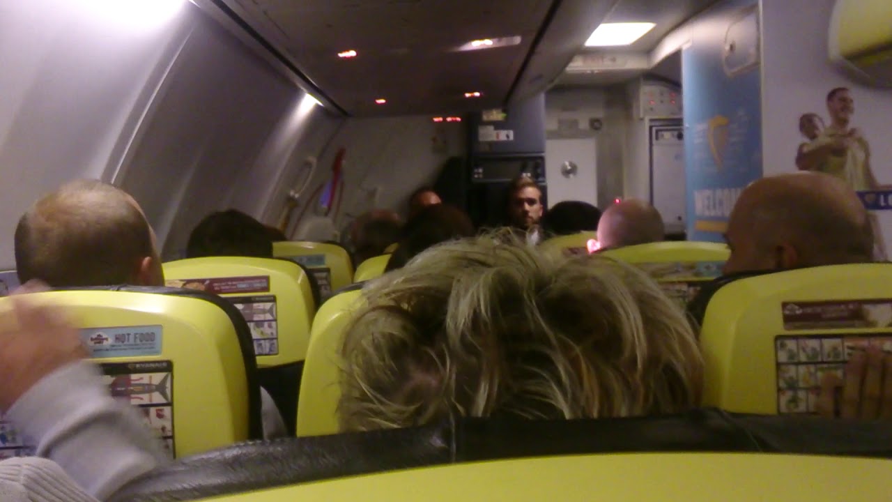 Ryan air landing jingle landing at Gdansk airport Poland