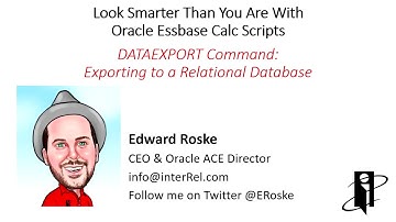 Essbase DATAEXPORT Command: Exporting to a Relational Database