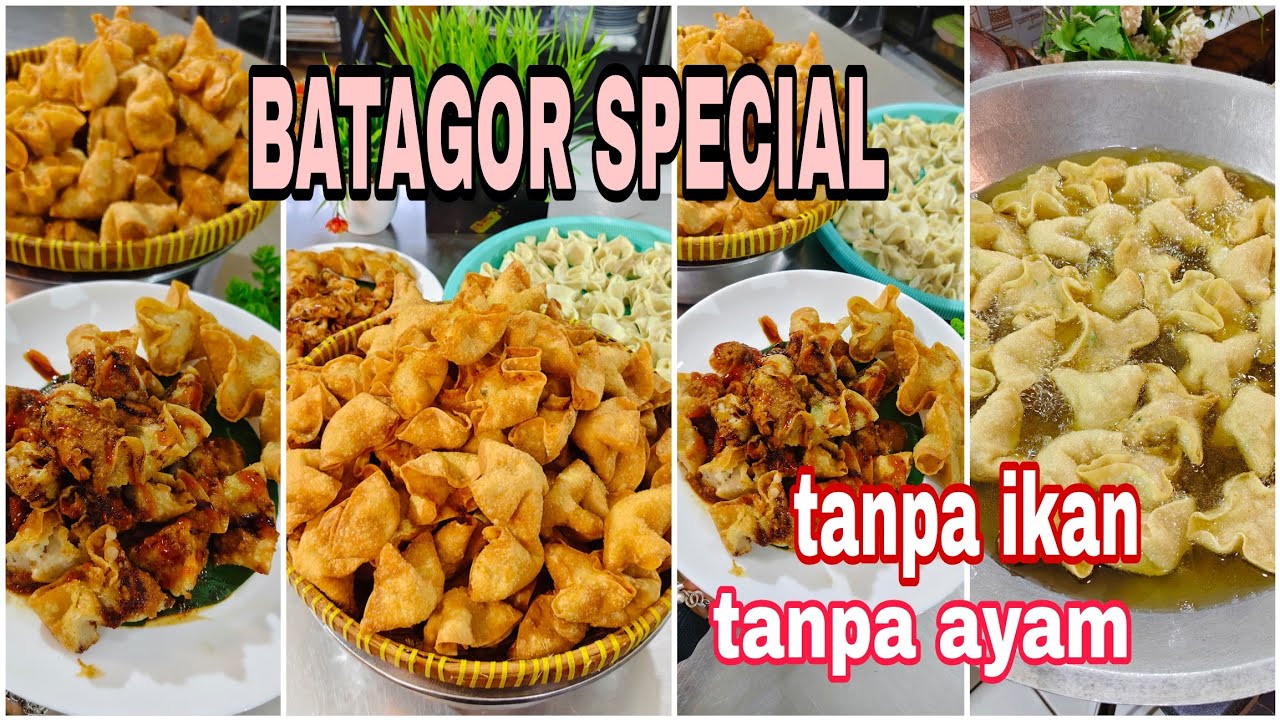 Batagor special tanpa ikan tanpa ayam,kriuk lembut kenyal, 1/2 terigu jadi ratusan pcs