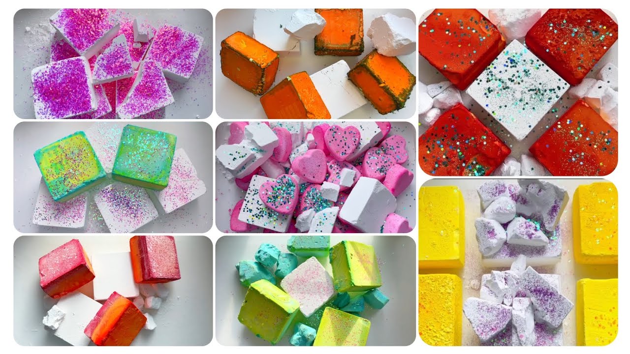 2 K Celebration Crush 🎊🧿🫶 | Dyed Soft Chalkies | @kriscrushasmr | #asmr #oddlysatisfying #gymchalk