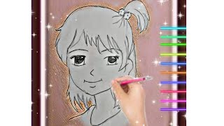 رسم بنت انمي سهله