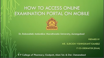 How to Access the Online Examination Portal Dr BAMU Aurangabad