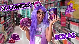 24 HORAS SÓ COMENDO COMIDAS ROXAS | Luluca