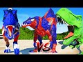 (Jurassic World Evolution)🌍Captain T-Rex vs Godzilla T-Rex vs SpiderMan Dracoden Dinosaurs Fight