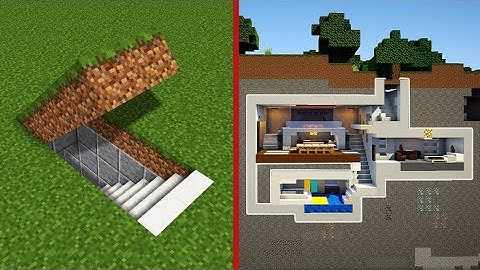 Minecraft : how to build A Modern secret Base Tutorial- (Hidden house)
