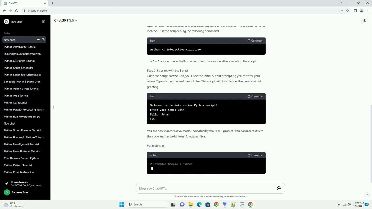 python run script interactive - YouTube image.