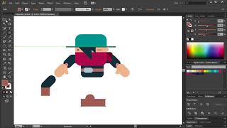 Speed Drawing, How to draw Flat Game Character, Cowboy, Adobe Illustrator