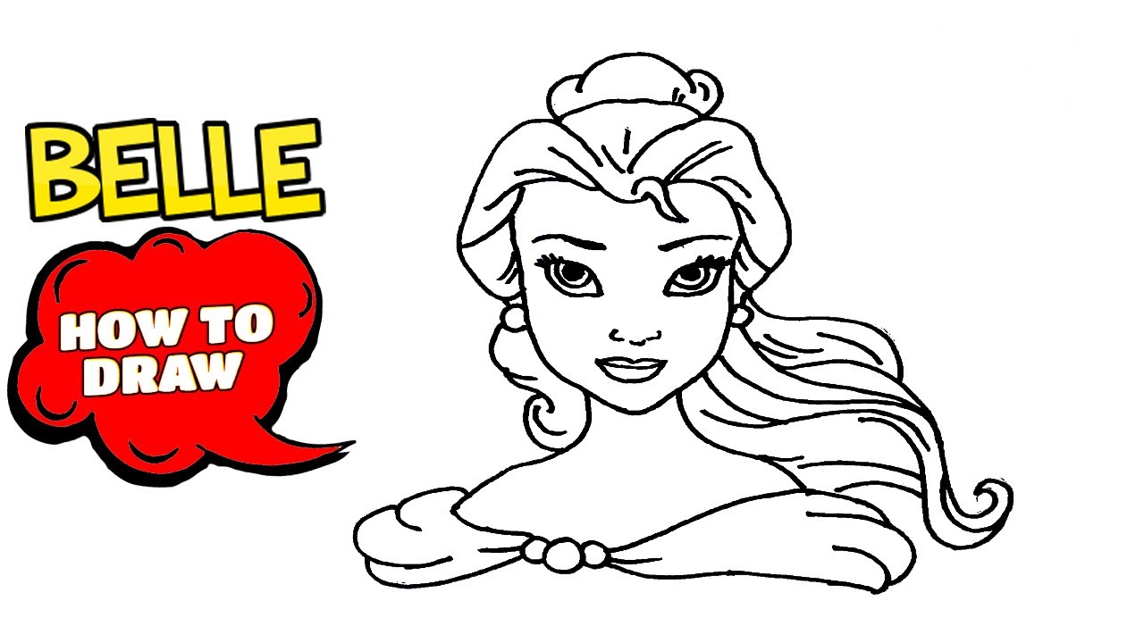 How To Draw Belle Beauty And The Beast Characters Drawings Easy Drawing Tutorial For Beginners Youtube