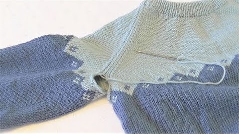 How to close the holes under the arm on raglan and round yoke sweaters.