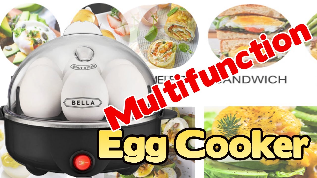 Bella Rapid Electric Egg Cooker and Poacher with Auto Shut Off for Omelet Soft Medium and Hard Boiled Eggs - 14 Egg Capacity Tray Double Stack Red