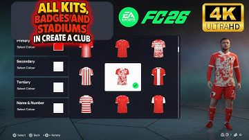EA FC 26 │ALL KITS, BADGES and STADIUMS for Create a Club in CAREER MODE ⚽│EA SPORTS FC 26