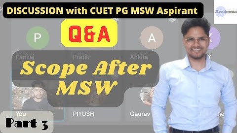 Q&A series part 3 Scope after MSW degree from D.U | CUET PG MSW Job Profile | Social Work | Nadeem