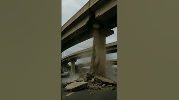 The bridge support collapsed after the powerful earthquake!😱 #crash #bridge #earthquake #collapse