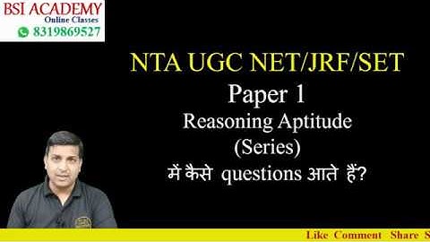 NTA UGC NET JRF Paper 1 June 2019 - How to Prepare Number Series