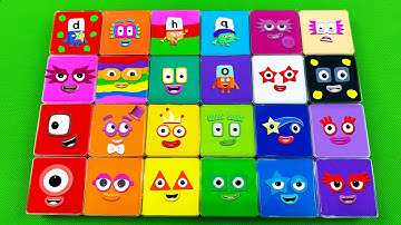 Looking for Numberblocks, Alphablocks SLIME with Square Mix Colorful! Satisfying Videos ASMR