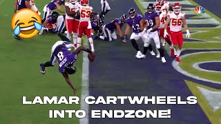 Lamar Jackson Cartwheels into Endzone