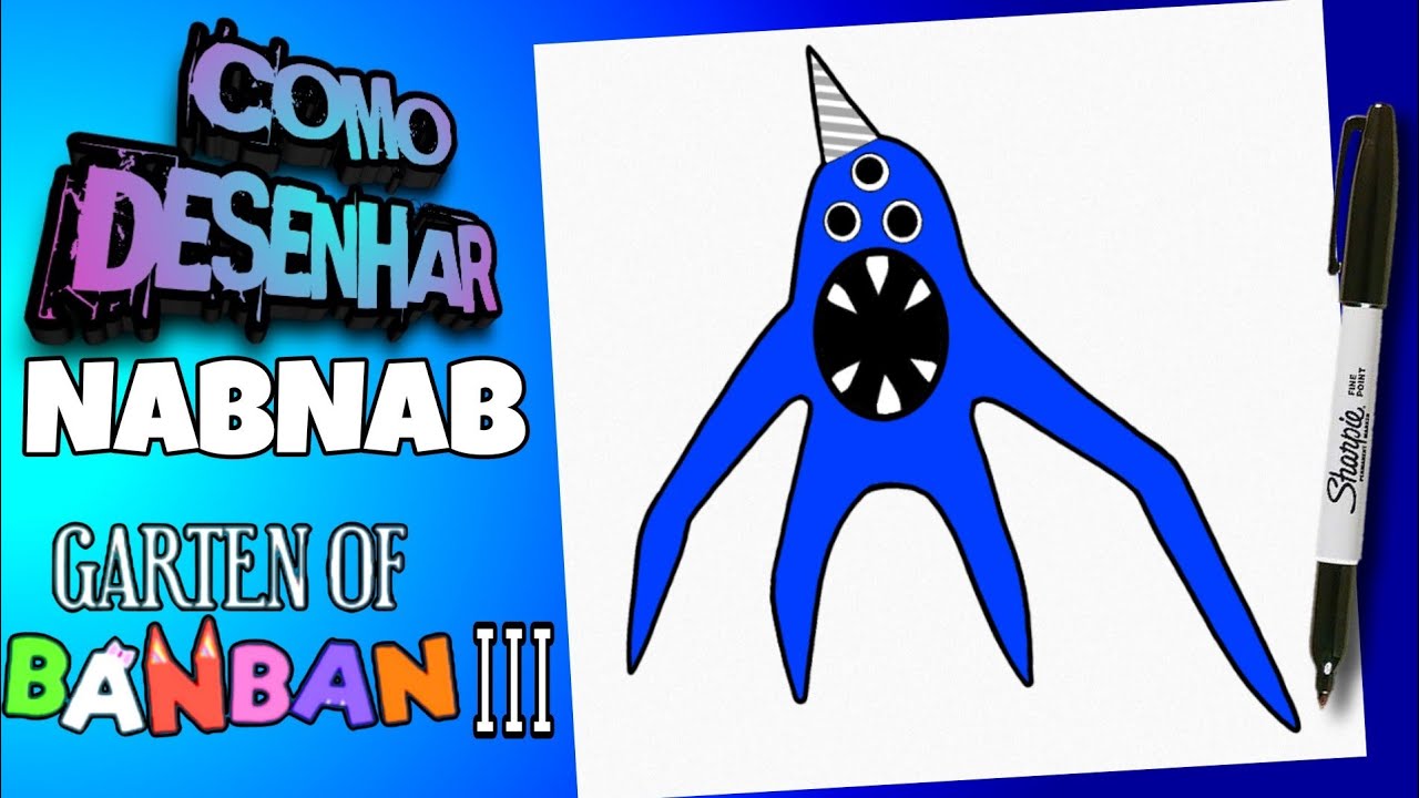 Como Desenhar e Pintar o NabNab do jogo Garten of Banban 