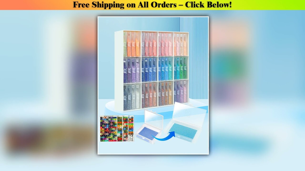 ForeverYoung 48pcs Extra Large Diamond Storage Containers Trays & Rack - Organized Solution for