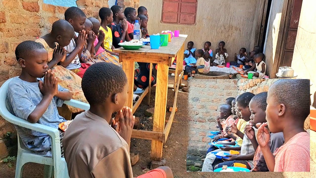 Orphanage lunch joy. Every views, subscriptions, and donations feeds orphaned kids 🙏🏿❤️