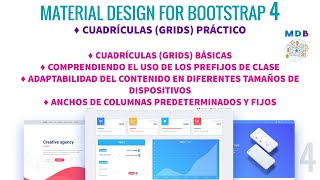 04 - Material Design for Bootstrap 4 | Cuadrículas (Grids) Práctico. - Uso básico de las columnas.