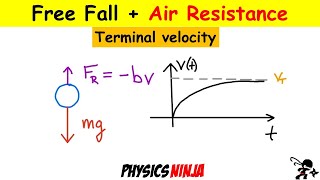 Free Fall with Air Resistance - Terminal Velocity (video 1 of 2)