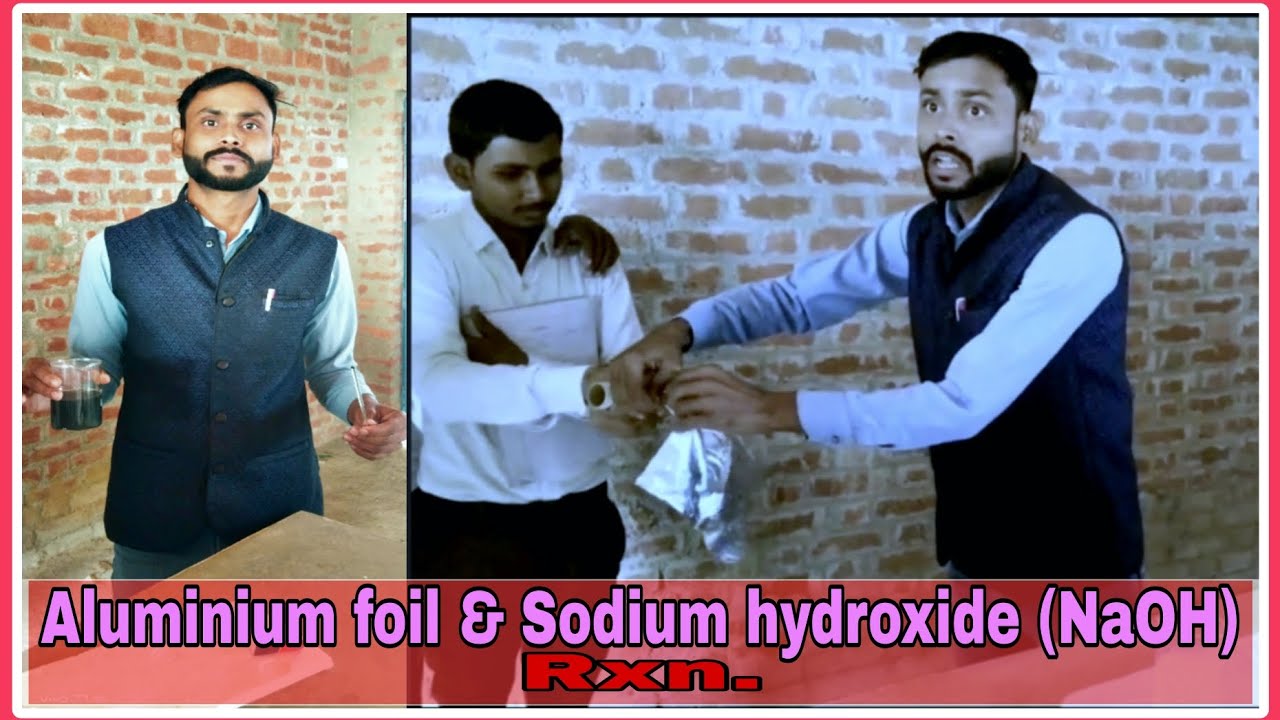 Aluminium foil with Sodium Hydroxide Experiment .experiment chemistry